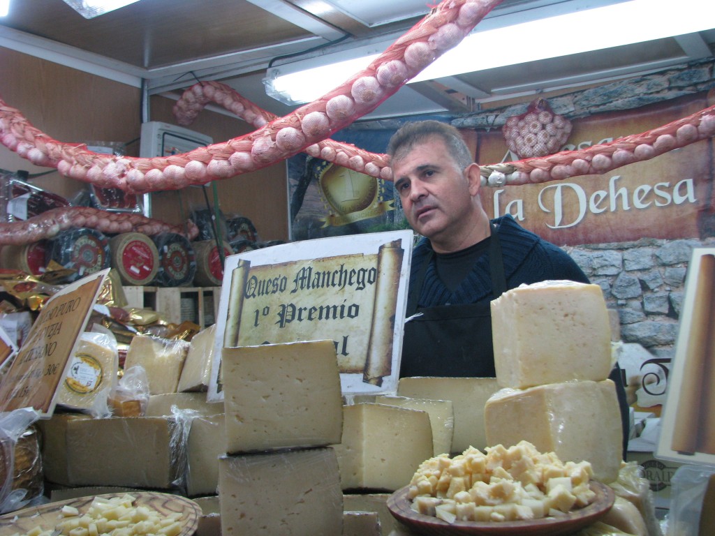 Stall selling Manchego cheese