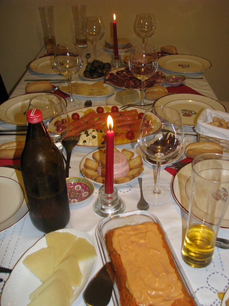 Christmas Eve dinner at my friend, Chelo's, apartment in Seville.